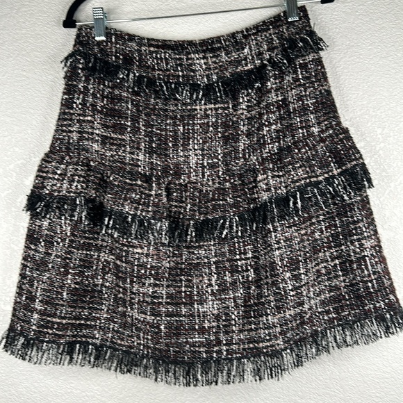 Halogen Tweed Layered Business Academia Circle Skirt Size 4 - Picture 3 of 6
